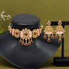 Rani Color Choker Meenakari Matte Gold Necklace Set (MKN559RNI)