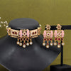 Rani Color Choker Meenakari Matte Gold Necklace Set (MKN560RNI)