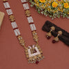 Rani Color Long Meenakari Matte Gold Necklace Set (MKN562RNI)