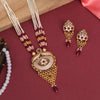 Rani Color Long Meenakari Matte Gold Necklace Set (MKN565RNI)