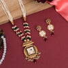 Rani & Green Color Long Meenakari Matte Gold Necklace Set (MKN567RNIGRN)