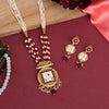 Rani Color Long Meenakari Matte Gold Necklace Set (MKN567RNI)