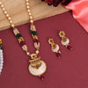 Rani & Green Color Long Meenakari Matte Gold Necklace Set (MKN568RNIGRN)