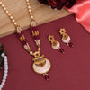 Rani Color Long Meenakari Matte Gold Necklace Set (MKN568RNI)