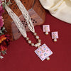 Pink Color Long Meenakari Necklace Set (MKN586PNK)
