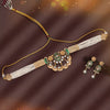 Green Color Choker Meenakari Necklace Set (MKN589GRN)