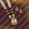 Rani & Green Color Long Meenakari Necklace Set (MKN591RNIGRN)