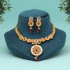 Rani & Green Color Meenakari Matte Gold Necklace Set (MKN592RNIGRN)