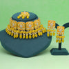 Yellow Color Choker Meenakari Necklace Set (MKN596YLW)