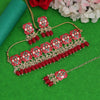 Red Color Choker Meenakari Necklace Set (MKN597RED)