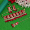 Red Color Choker Meenakari Necklace Set (MKN598RED)