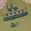 Green Color Choker Meenakari Necklace Set (MKN599GRN)