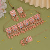 Peach Color Choker Meenakari Necklace Set (MKN599PCH)