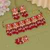 Red Color Choker Meenakari Necklace Set (MKN599RED)