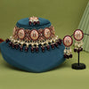 Maroon Color Choker Meenakari Necklace Set (MKN600MRN)