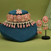 Peach Color Choker Meenakari Necklace Set (MKN600PCH)