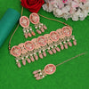 Peach Color Choker Meenakari Necklace Set (MKN600PCH)