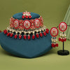 Red Color Choker Meenakari Necklace Set (MKN600RED)