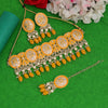 Yellow Color Choker Meenakari Necklace Set (MKN600YLW)