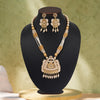 Gold Color Matte Gold Meenakari Necklace Set (MKN604GLD)