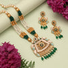 Green Color Matte Gold Meenakari Necklace Set (MKN604GRN)