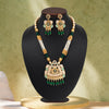 Green Color Matte Gold Meenakari Necklace Set (MKN604GRN)