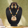 Rani & Green Color Matte Gold Meenakari Necklace Set (MKN604RNIGRN)