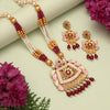 Rani Color Matte Gold Meenakari Necklace Set (MKN604RNI)