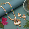 Multi Color Matte Gold Meenakari Necklace Set (MKN605MLT)