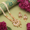 Gold Color Matte Gold Meenakari Necklace Set (MKN608GLD)