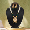 Green Color Matte Gold Meenakari Necklace Set (MKN608GRN)