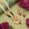 Rani & Green Color Matte Gold Meenakari Necklace Set (MKN608RNIGRN)