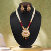 Rani Color Matte Gold Meenakari Necklace Set (MKN608RNI)