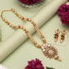 Gold Color Matte Gold Meenakari Necklace Set (MKN609GLD)