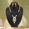 Green Color Matte Gold Meenakari Necklace Set (MKN609GRN)