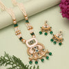 Green Color Matte Gold Meenakari Necklace Set (MKN610GRN)