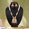 Maroon Color Matte Gold Meenakari Necklace Set (MKN610MRN)