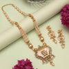 Gold Color Matte Gold Meenakari Necklace Set (MKN612GLD)