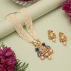 Multi Color Matte Gold Meenakari Necklace Set (MKN613MLT)