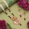 Rani & Green Color Matte Gold Meenakari Necklace Set (MKN615RNIGRN)