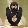 Rani & Green Color Matte Gold Meenakari Necklace Set (MKN615RNIGRN)