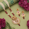 Rani Color Matte Gold Meenakari Necklace Set (MKN615RNI)