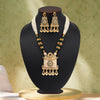 Green Color Matte Gold Meenakari Necklace Set (MKN616GRN)