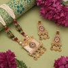 Rani & Green Color Matte Gold Meenakari Necklace Set (MKN616RNIGRN)