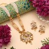 Gold Color Matte Gold Meenakari Necklace Set (MKN617GLD)