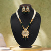 Green Color Matte Gold Meenakari Necklace Set (MKN617GRN)