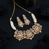 Gold Color Choker Matte Gold Meenakari Necklace Set (MKN618GLD)