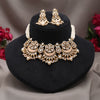 Gold Color Choker Matte Gold Meenakari Necklace Set (MKN618GLD)