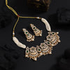 Green Color Choker Matte Gold Meenakari Necklace Set (MKN618GRN)