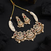 Rani & Green Color Choker Matte Gold Meenakari Necklace Set (MKN618RNIGRN)